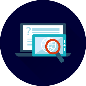 Agencia SEO; icono mostrando una revisión particular de un sitio como parte de la consultoría