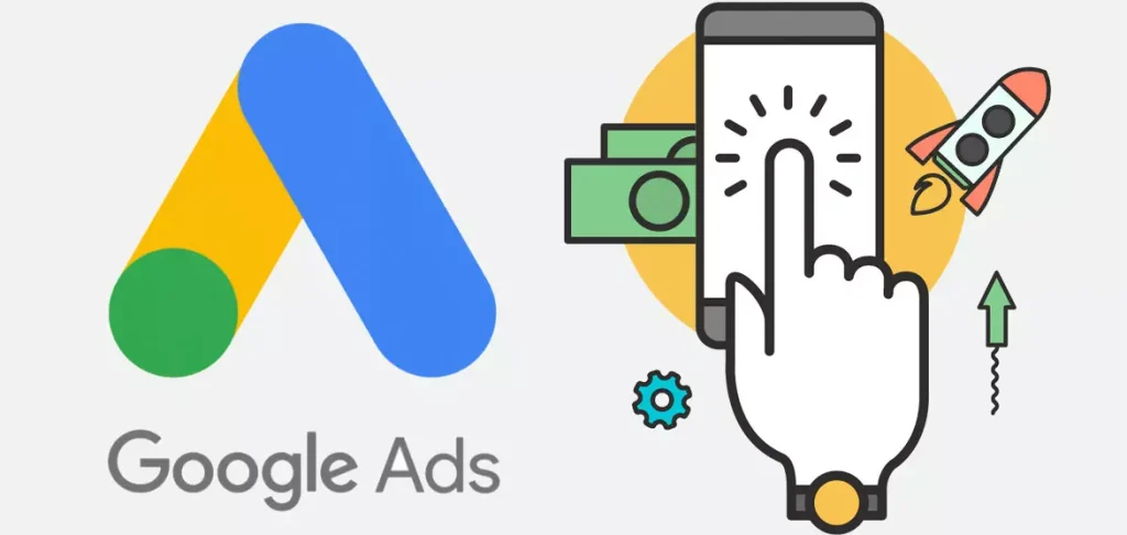 1.campañas de google ads.Un celular con unas monedas y billete.