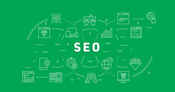 2.Contenido evergreen SEO. Letras de color blanco que dicen SEO y fondo de color verde