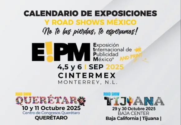 Cartelera de la EXPO ROADSHOW E!PM Tijuana 2025, donde auténtico seo será parte de las empresas que asistirán.