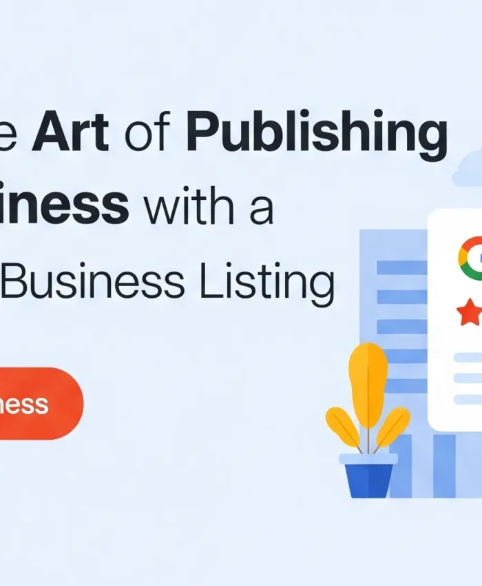 Un banner que promueve la facilidad y el impacto de publicar un negocio utilizando la ficha de Google My Business.