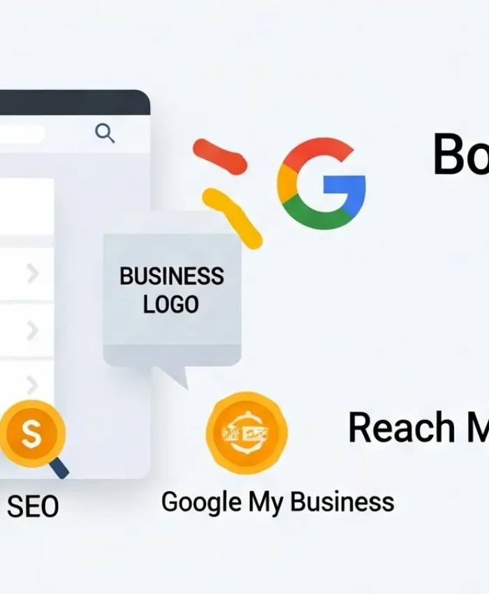 Banner publicitario mostrando cómo dar a conocer mi negocio utilizando las herramientas de Google, como Google Ads, SEO y Google My Business, para alcanzar más clientes
