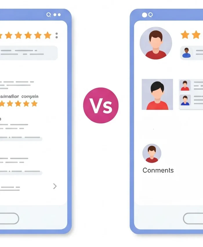 :Ilustración de un gráfico que compara un perfil de Google My Business bien optimizado con uno que no está optimizado