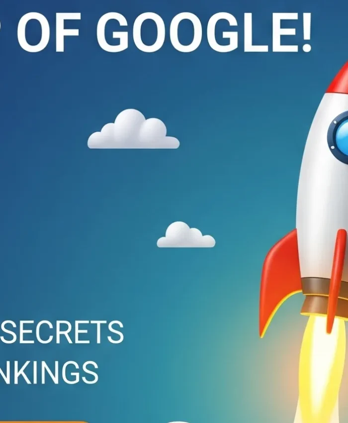 Un banner dinámico que ilustra cómo una página web puede ascender rápidamente en los resultados de búsqueda de Google.